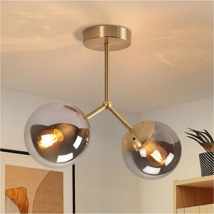 Nettlife Deckenleuchte Glas Schwarz Vintage 3/5 flammig E27 Industrial Flurlampe, LED wechselbar, Deckenlampe für Wohnzimmer Schlafzimmer – Bild 5