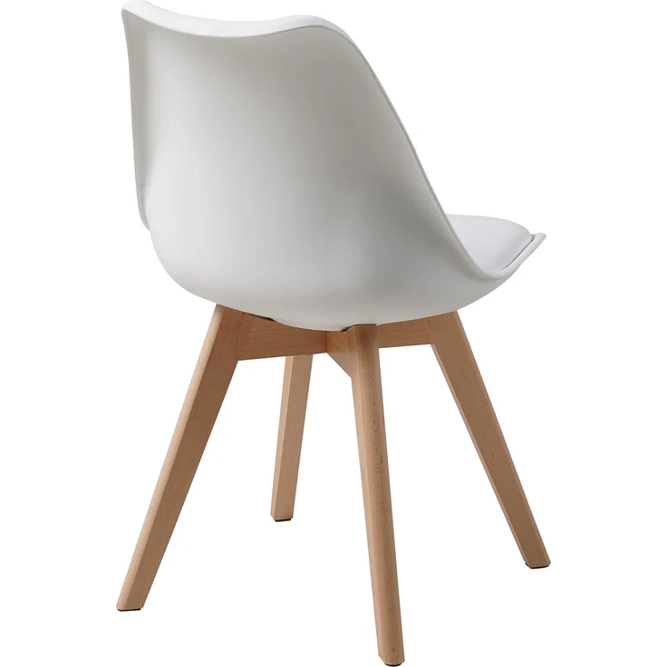 ALBATROS Esszimmerstühle 4er Set AARHUS, Weiss - Beine aus Buche Massiv-Holz, Skandinavisches Retro-Design, bequemer Schalenstuhl - Eleganter Küchenstuhl, Stuhl Esszimmer für Esstisch – Bild 10