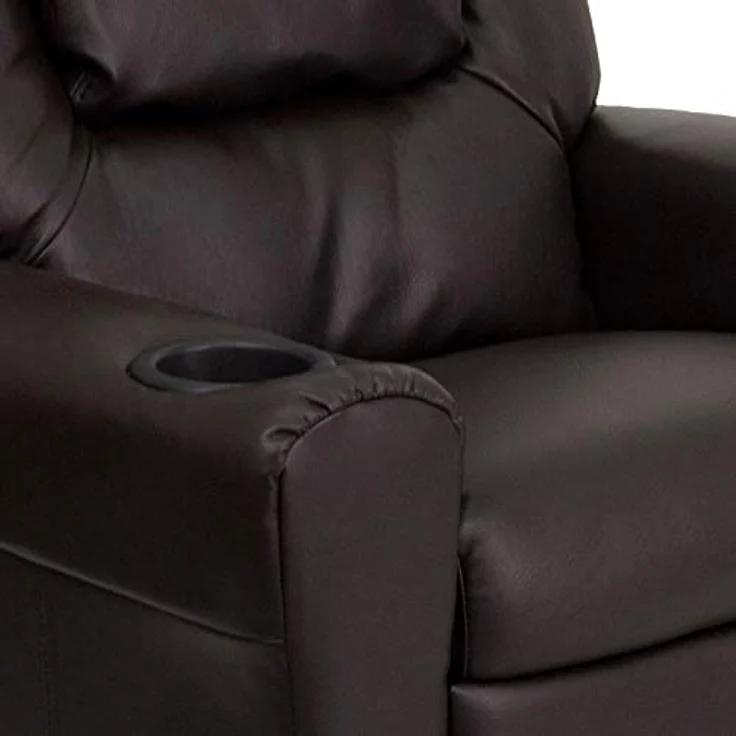 Flash Furniture Kids Recliner with Cup Holder, Leather, Brown LeatherSoft, Set of 1 – Bild 16