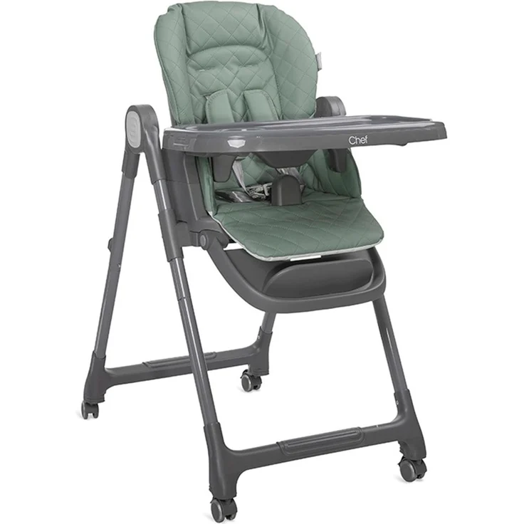 Lorelli Kinderhochstuhl Chef 3 in 1 klappbar Kinderstuhl Booster-Sitz Fußstütze grün – Bild 1