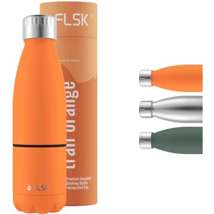 FLSK Explorer Trail Orange Trinkflasche mit Trinkbecher 700 ml – Bild 1