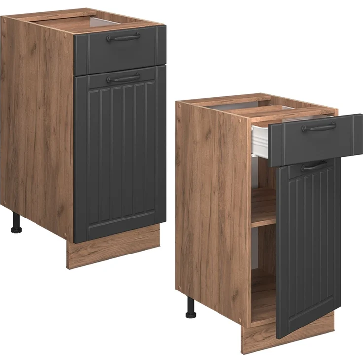 Küchenunterschrank Fame-Line Dunkelgrau 40 cm , AP Anthrazit Vicco – Bild 6