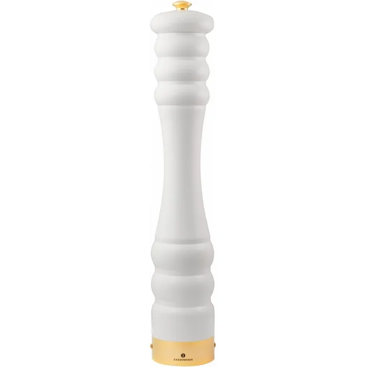 Zassenhaus - Salz-/Pfeffermühle München 45cm Buche Edelstahl weiß-matt-gold
