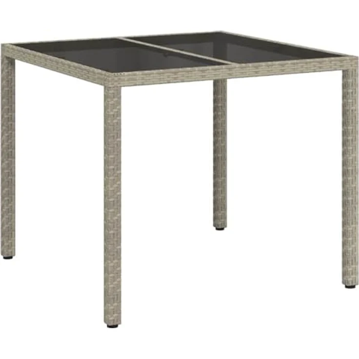 vidaXL Gartentisch Grau 90 x 90 x 75 cm Poly-Rattan 362534 – Bild 2
