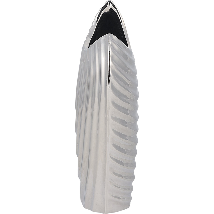 Dekovase ECETRA Steinzeug 26 cm Silber – Bild 5