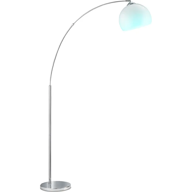 RGB LED Stehleuchte, Chrom, beweglich, grau, antik, H 180 cm