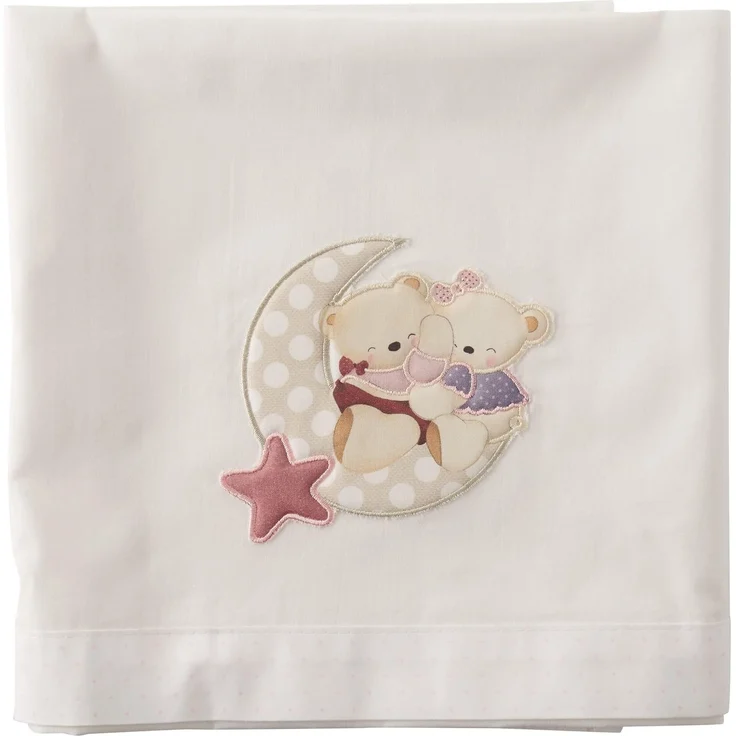 Interbaby 04179-12 Bettwäsche wiege - 100% Baumwolle - Modell: Liebender Bär, Weiss und rosa, rosa, 0. 7 kg – Bild 2