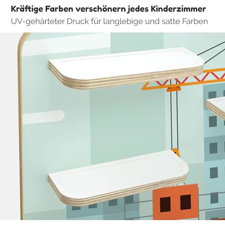 stadtecken egal für Tonies & Toniebox – Musikbox Wandregal aus 10mm Holz – Platz für 35-50 Figuren mit Magnetfunktion – Handgefertigt – Zum Aufstellen oder Aufhängen (Baustelle, Groß) – Bild 6