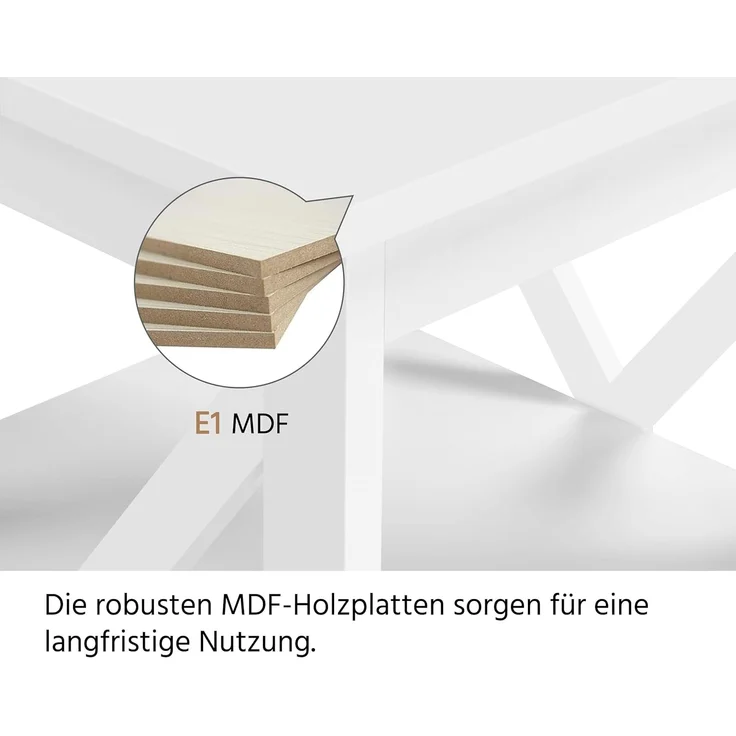 Yaheetech Beistelltisch 3 Ebenen Nachttisch Nachtschrank mit X-förmiger Tischbeine Sofatisch Couchtisch für Schlafzimmer und Wohnzimmer, 40 x 40 x 61 cm, Weiß – Bild 5
