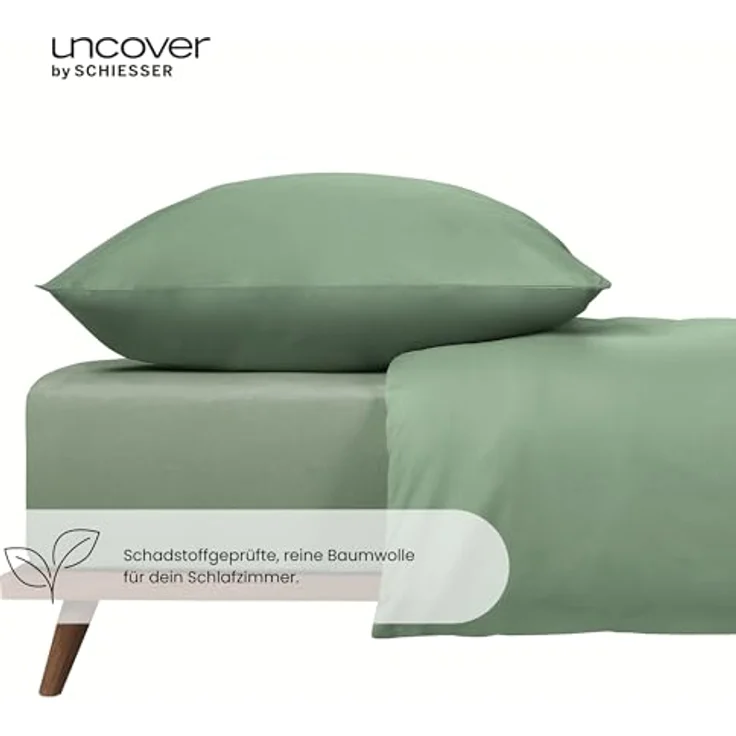 Uncover by Schiesser Spannbettlaken New Jersey - Edeljersey - 100 x 200 cm - Hellgrün – Bild 4