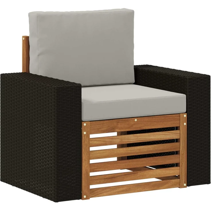 vidaXL Outdoor Mittelsofa Natur und Hellgrau Massivholz Akazie 3438920 – Bild 2