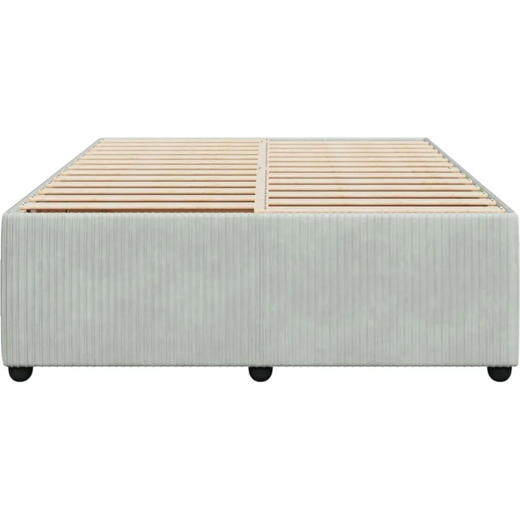 vidaXL Bettgestell ohne Matratze Hellgrau 140x200 cm Samt 3285012 – Bild 4