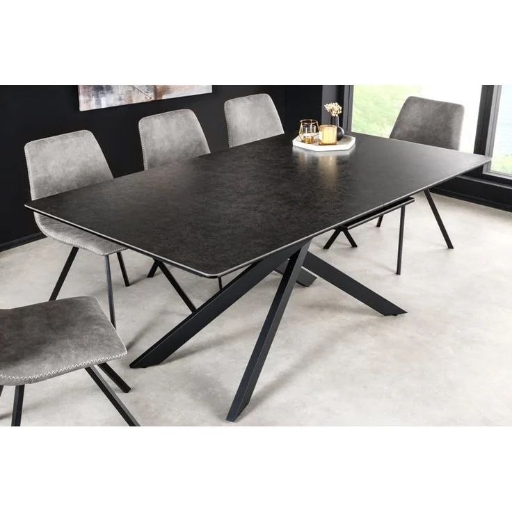 riess-ambiente Esstisch ALPINE 160 / 200cm anthrazit (Einzelartikel, 1-St), Keramik · ausziehbar · Metall-Gestell · Industrial Design – Bild 4