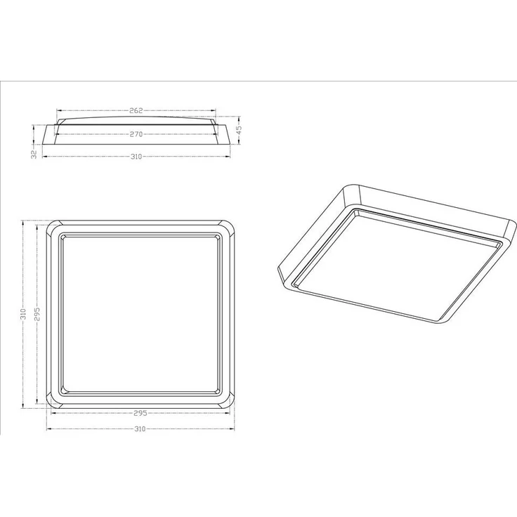 LED Deckenleuchte, Metall weiß, L 31 cm – Bild 5