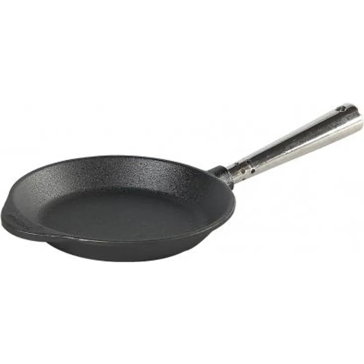 Bratpfanne 18 cm aus Gusseisen 0180 mit Edelstahlgriff, flacher Rand von SKEPPSHULT