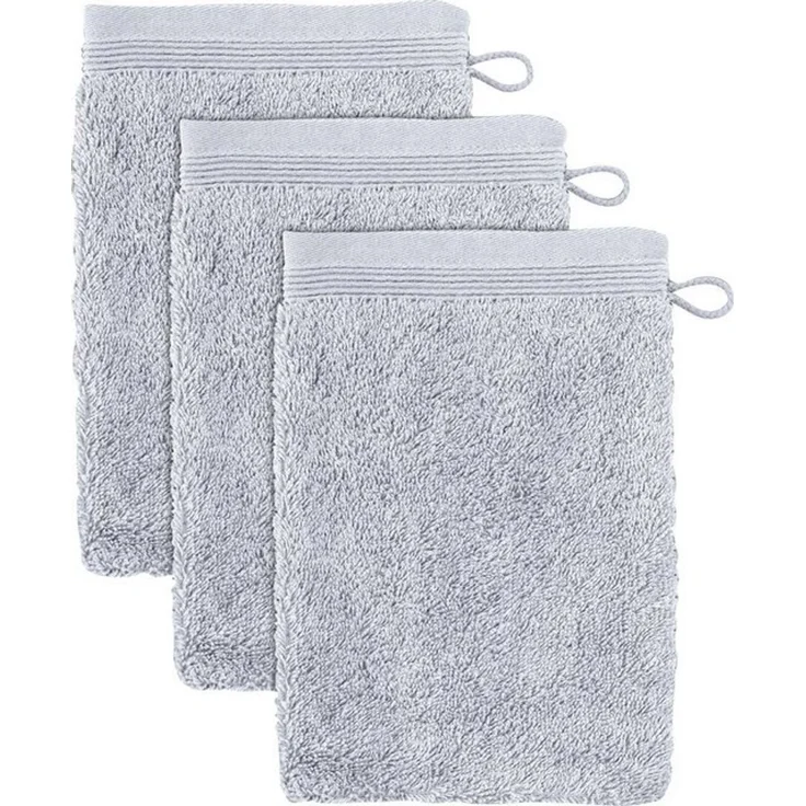 möve Superwuschel Waschhandschuh 15x20 cm aus 100% Baumwolle, silver 3er Set – Bild 2