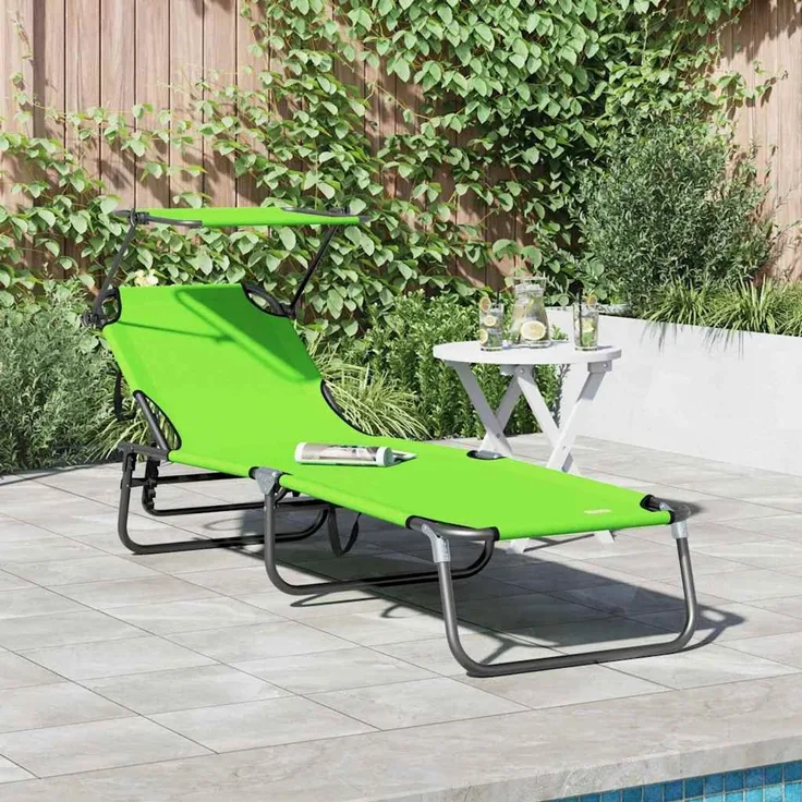 vidaXL Klappbare Sonnenliege Grün 190 x 57 x 81 cm Oxford 42003132