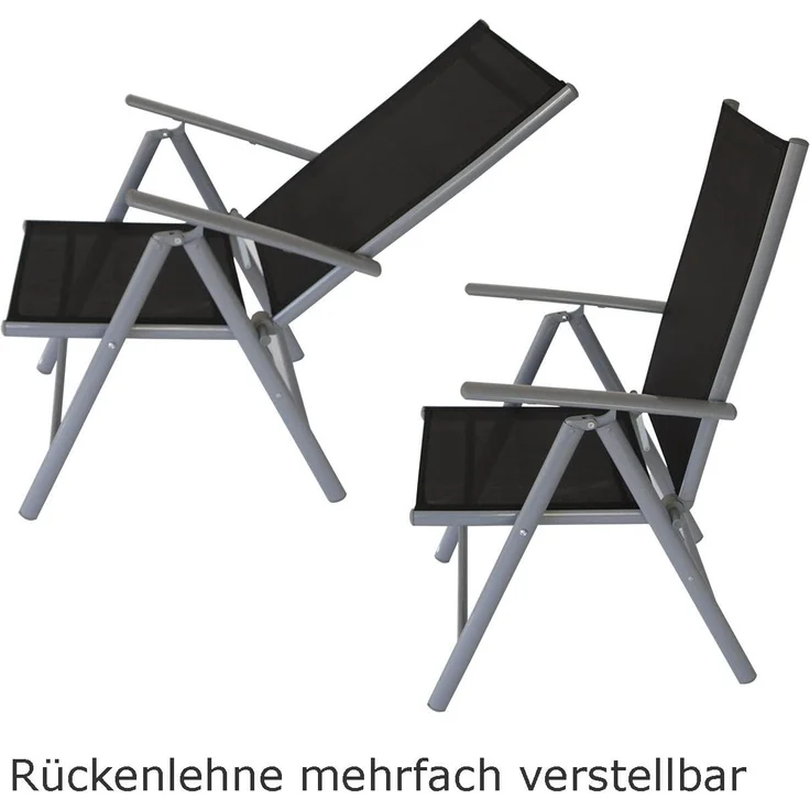 Garnitur RAVENNA 9-teilig, Aluminium + Kunstgewebe schwarz – Bild 3