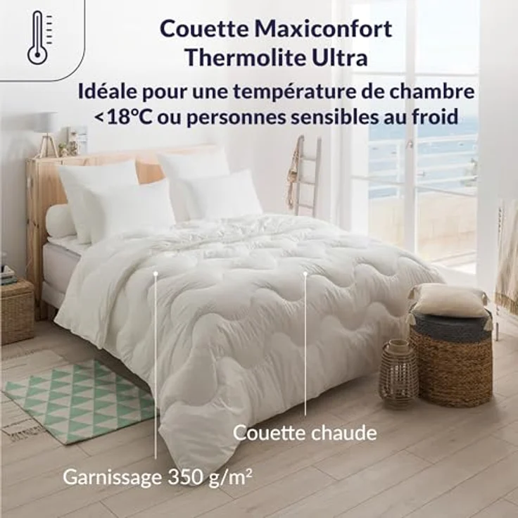Dodo Maxiconfort Ultra Steppdecke, warm, Kunstfaser, 260x240 cm, Weiß – Bild 3