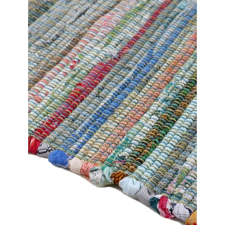 carpetfine Teppich Kelim Chindi, Wendeteppich, rechteckig, Höhe: 6 mm, handgewebt, Fleckerlteppich mit Fransen, auch vielen in Läufergrößen – Bild 3