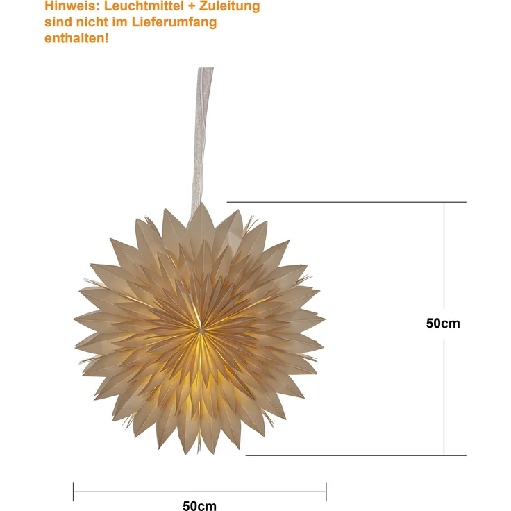 Papierstern -Dis', beige, Weihnachtsdeko, 3-lagig, Ø 50cm – Bild 7