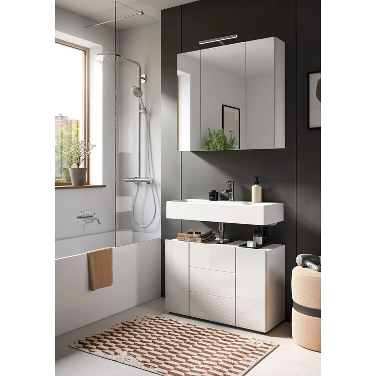 Badezimmerset Vira III - Weiß / Weiß Hochglanz – Bild 5