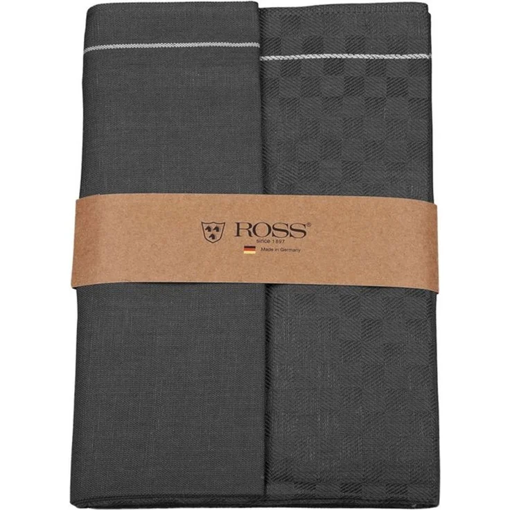 ROSS Geschirrtuch 2er Set 907, zwei Geschirrtücher in einer Banderole, (Set, 2-tlg), hochwertige Zwirn Halbleinen Geschirrtücher, Maße je Tuch ca. 50x70 cm – Bild 4
