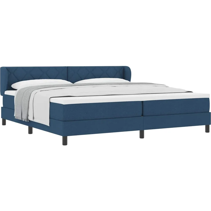 vidaXL Boxspringbett mit Kopfteil Blau 200 x 200 cm Stoff 3340114 – Bild 2