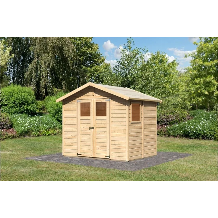 Karibu Gartenhaus 14mm Dalin 1 Gerätehaus 245x180 cm unbehandelt – Bild 2