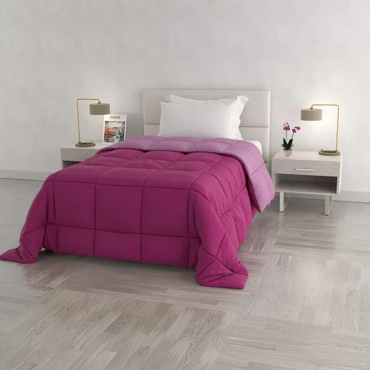 Italian Bed Linen Wintersteppdecke Elegant, Lille/Fuchsie, Einzelne, 100% Mikrofaser, 170x260 cm