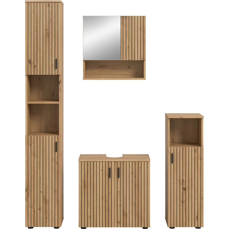Badkombination B/H/T: 150x192x30 cm in Artisan Oak Nachbildung und -- – Bild 2