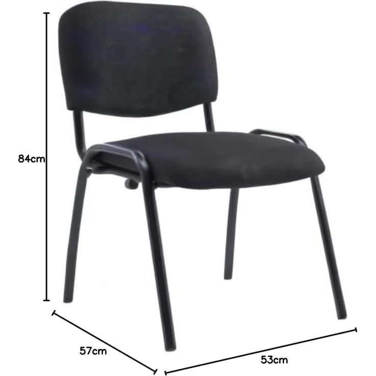 CLP 4er Set Stapelstühle XL Ken Stoff mit Metallgestell,schwarz – Bild 2