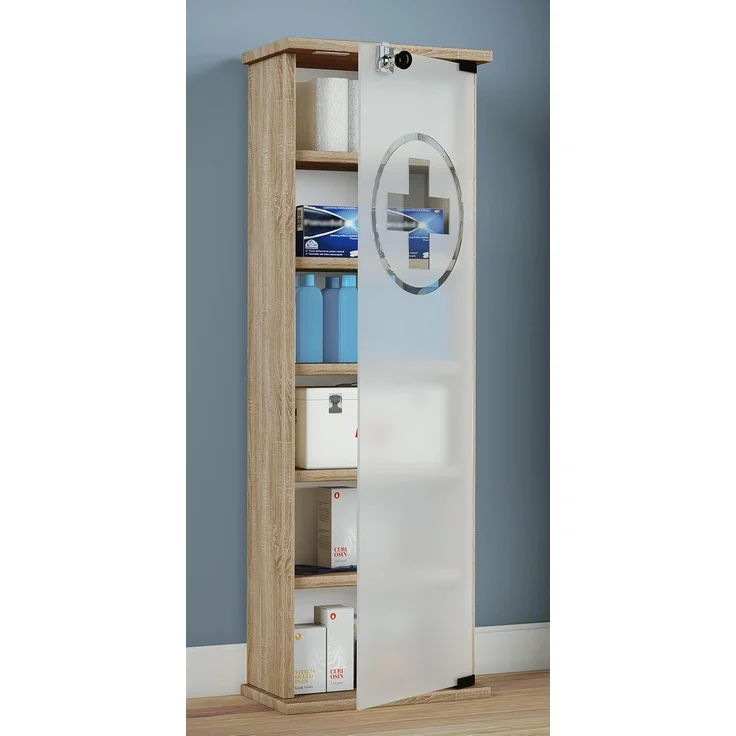 VCM Medizinschrank Gusal 916993 Sonoma-Eiche H. 92 x B. 31 x T. 18 cm – Bild 2