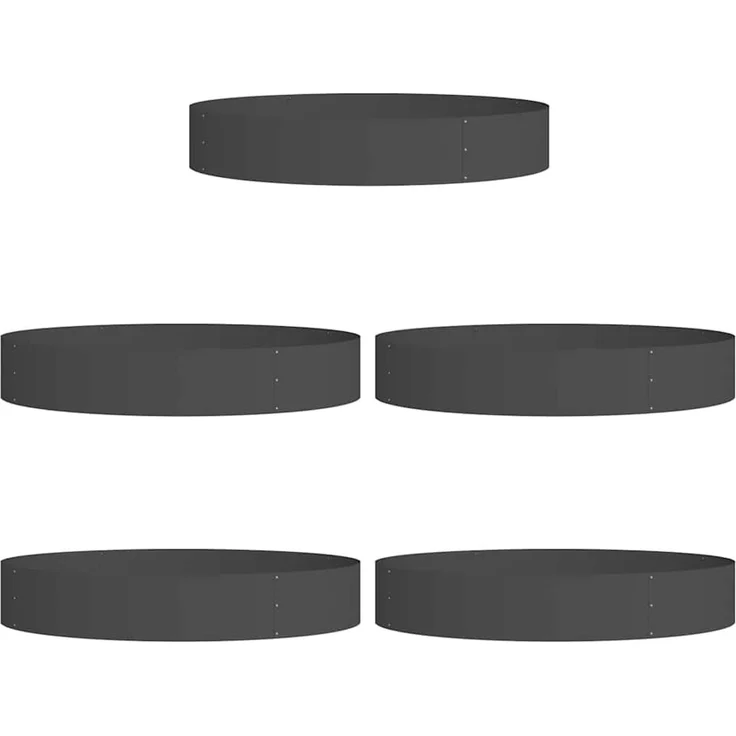 vidaXL Pflanzenring 5 pcs Schwarz 120 x 120 x 20 cm 873635 – Bild 2