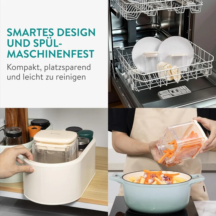 Navaris Gemüse-Scheibenschneider Pommesschneider Gemüseschneider mit 4 Klingen - Kartoffelschneider, (1-tlg) – Bild 4