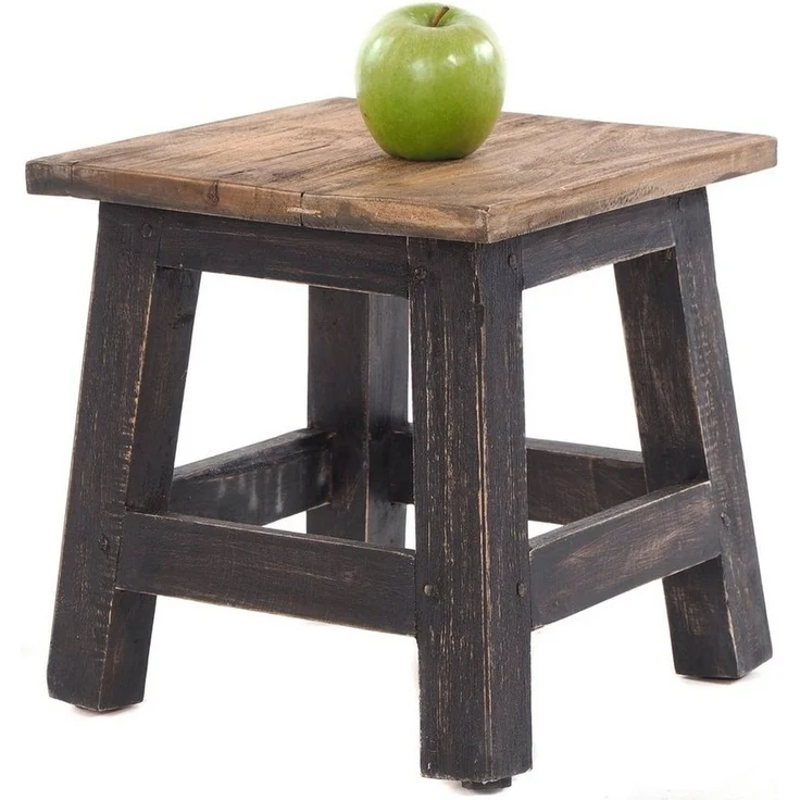 DESIGN DELIGHTS Hocker Fusshocker PALO, 27x26cm (HxB), rustikaler Holzhocker Massivhocker – Bild 2