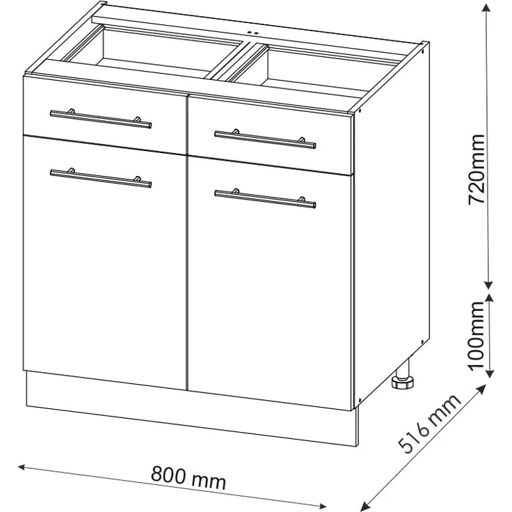 Vicco Küchenunterschrank Fame-Line, Goldkraft Eiche/Anthrazit, 80 cm, AP Anthrazit – Bild 2