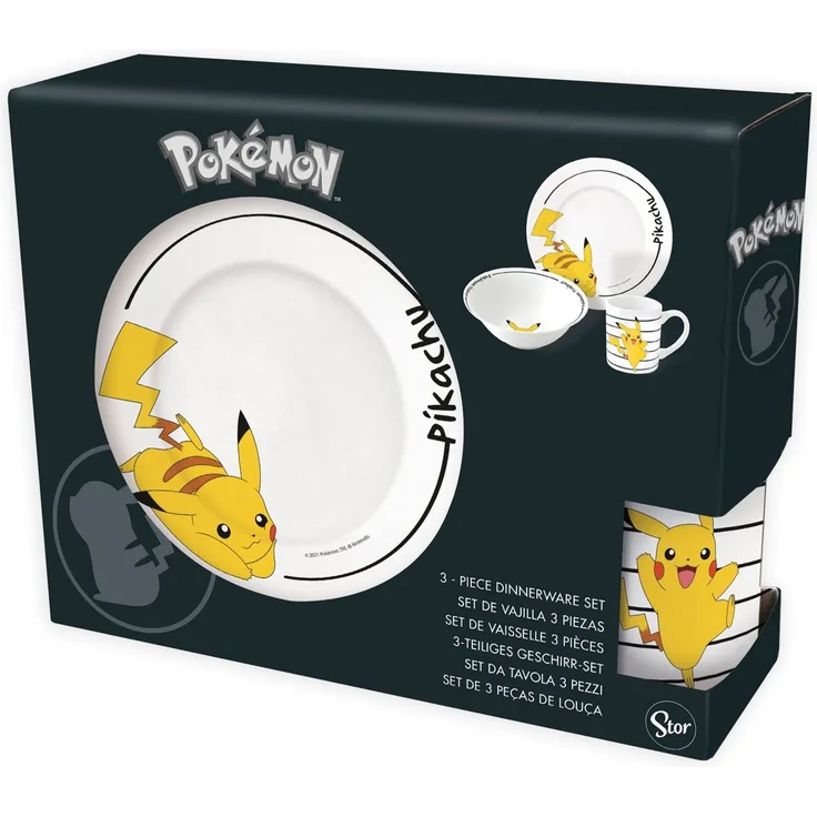 Frühstücksset (Schale, Teller, Tasse) - Pokémon - Pikachu
