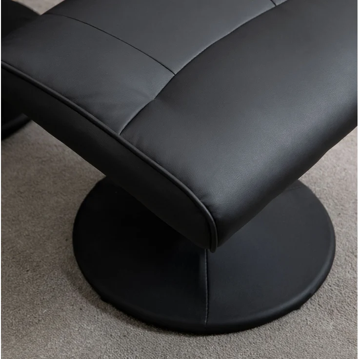 Massagesessel aus Kunstleder mit Hocker, 10 Massagepunkten, 76x81x105 cm, Schwarz – Bild 6