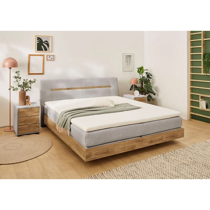 Jockenhöfer 'Hetty' Boxspringbett, 180x200 cm, Chenille Grau – Bild 1