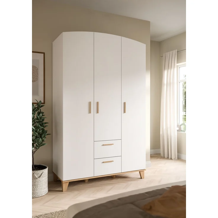 Stella Kleiderschrank 3-türig in weiß – Bild 5