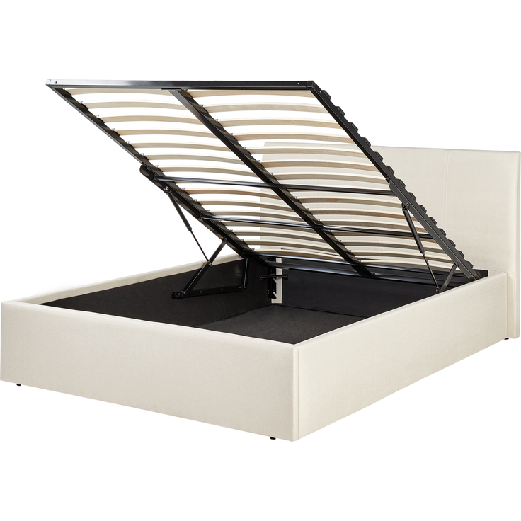 Bett mit Stauraum Stoff ORBEY 120x200 cm Hellbeige