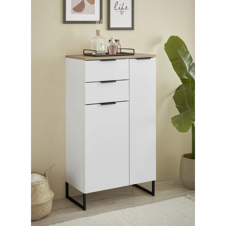 Badezimmer-Set >Denver< (3-tlg.) in weiß matt / Evoke Eiche Dekor - 160x195x35 (BxHxT) – Bild 5