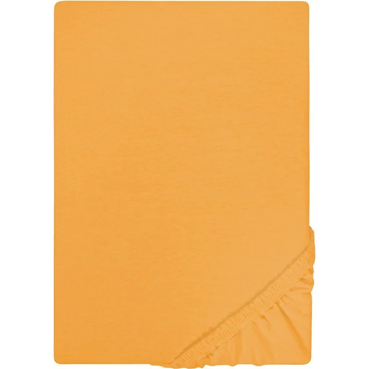 Biberna Jersey-Spannbetttuch, 100 % Baumwolle, Safran, 1x 140x200 cm - 160x200 cm – Bild 5