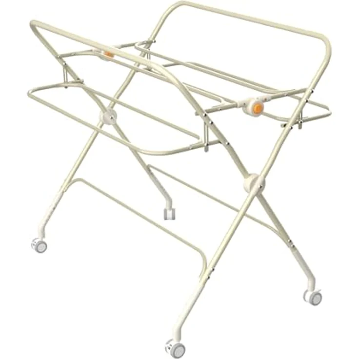 Wickeltisch, zusammenklappbar, mit Aufbewahrungskorb, Struktur aus Eisen, max. Belastung 25 kg, für Neugeborene, ergonomisches Design, Wickeltisch, 75 x 68 x 83–91 cm (A) Grau – Bild 3