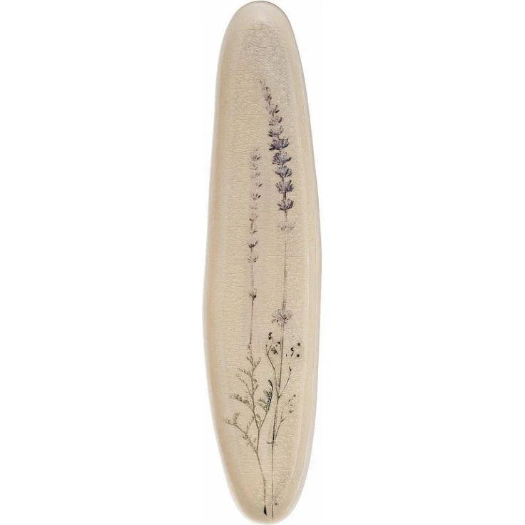 Bloomingville Servierteller Bea, 35,5 x 2 x 8 cm, Steingut, Servierplatte, Teller, Blumenmotiv, Cracle Glaze, natur – Bild 1