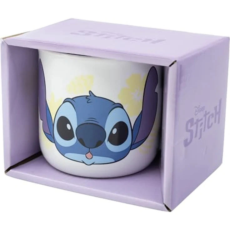 Stitch Becher Keramik Tasse Tee Kaffee Becher Pott im Geschenkkarton – Bild 3