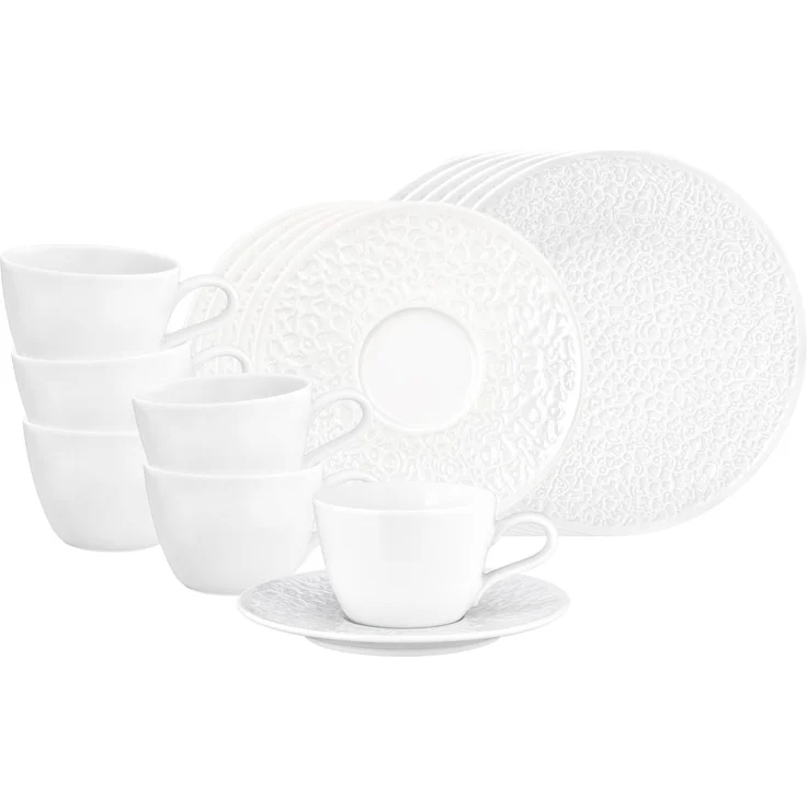 Seltmann Weiden Nori Home Kaffeeservice 18-teilig Weiß – Bild 1