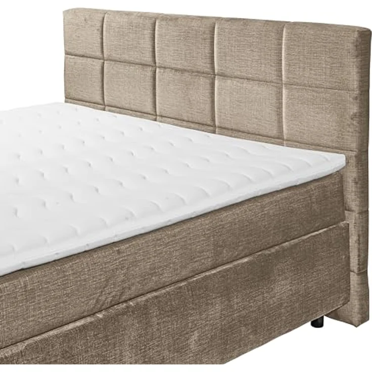 Stella Trading NAVARRA 6 Boxspringbett 160x200, Stone - Bequemes Doppelbett mit 7-Zonen-Federkern Matratze & Kaltschaum Topper - 163 x 113 x 210 cm (B/H/T) – Bild 6