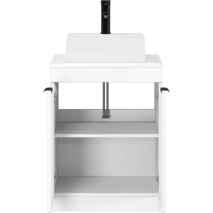 vidaXL Waschbeckenschrank Hochglanz Weiß 54 x 41 x 99,5 cm 3404244 – Bild 3